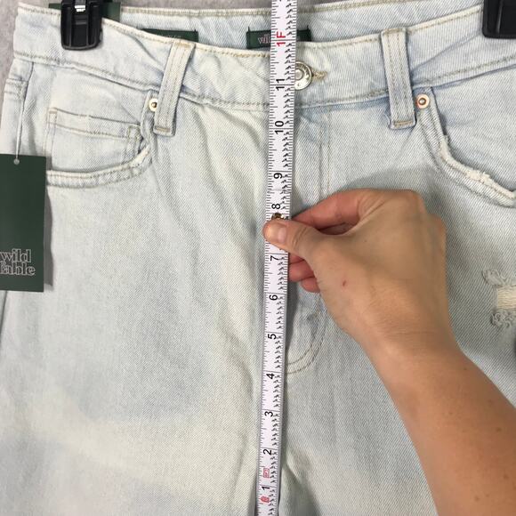 Wild Fable Jeans Women Size 8 Mom Distressed Holes Worn Faded Grunge Ankle Roll - Picture 6 of 12